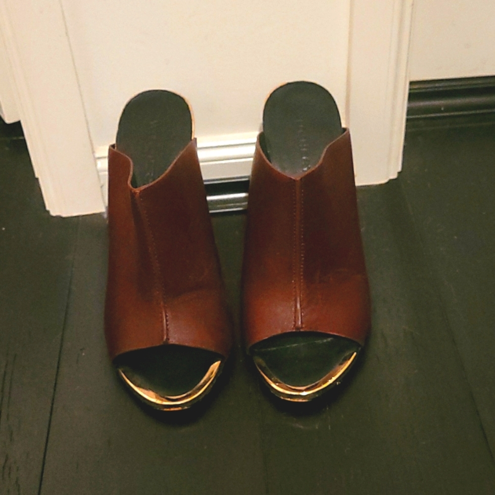 Wine-coloured open toed heels by Witchery, Australia